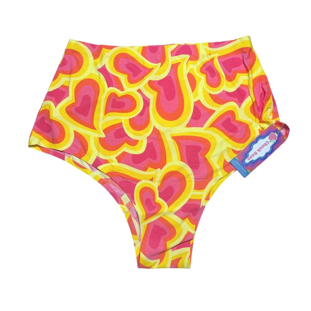 Cheek Boss Super High Waisted Cheeky Sunset Hearts Size XL